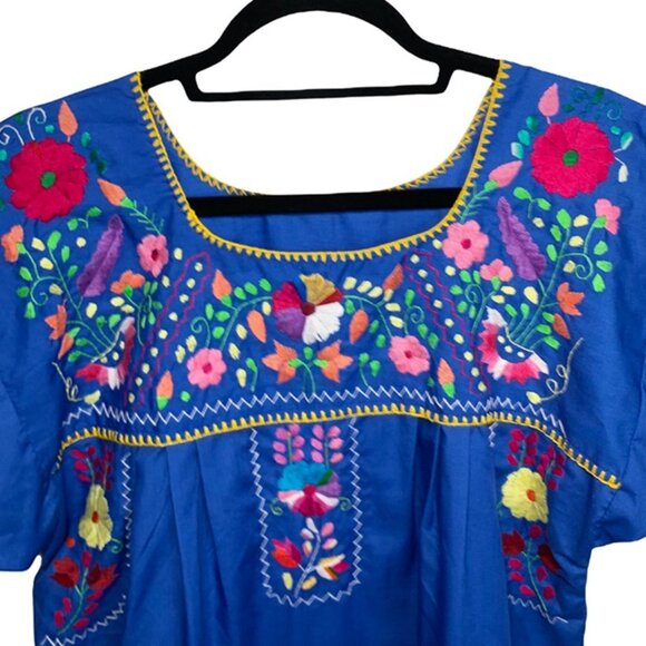 VINTAGE FRIDA KAHLO MEXICAN Maxi Mumu - Picture 3 of 5